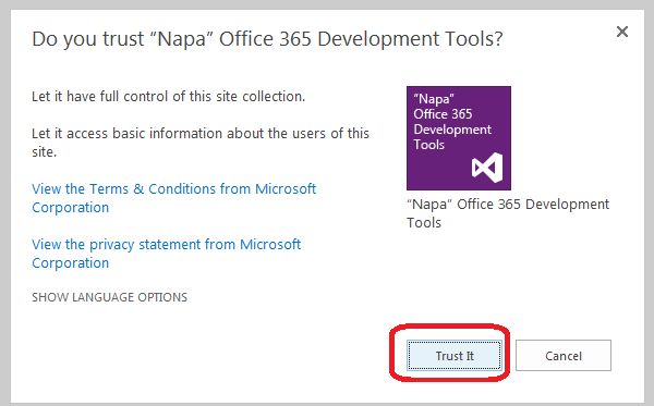 Trust the application